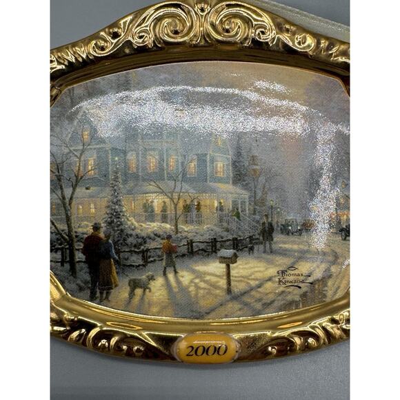 Vintage Hallmark Keepsake Ornament 2000 A Holiday Gathering Thomas Kinkade - Picture 2 of 7
